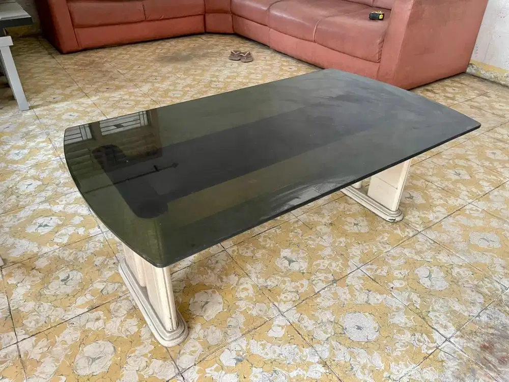 Meja Kaca Art Deco Tebal - Tahan 30 Tahun Masih Sangat Kuat