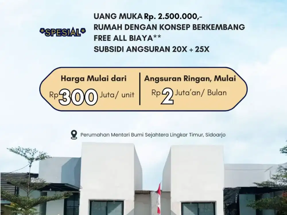 RUMAH SIDOARJO MULAI RP. 300JT-AN