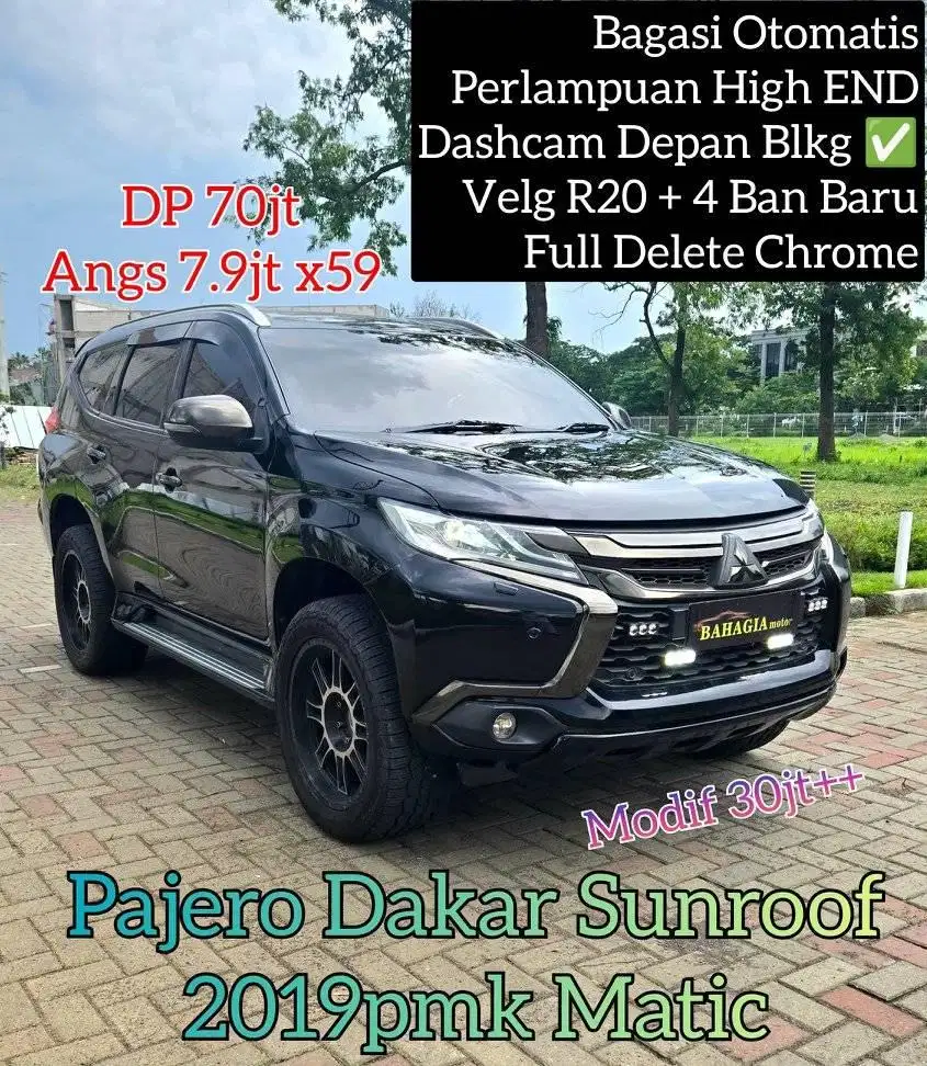 Pajero Dakar 2018 pmk 2019 Hitam Black Dakkar Sunroof Diesel Matic VRZ