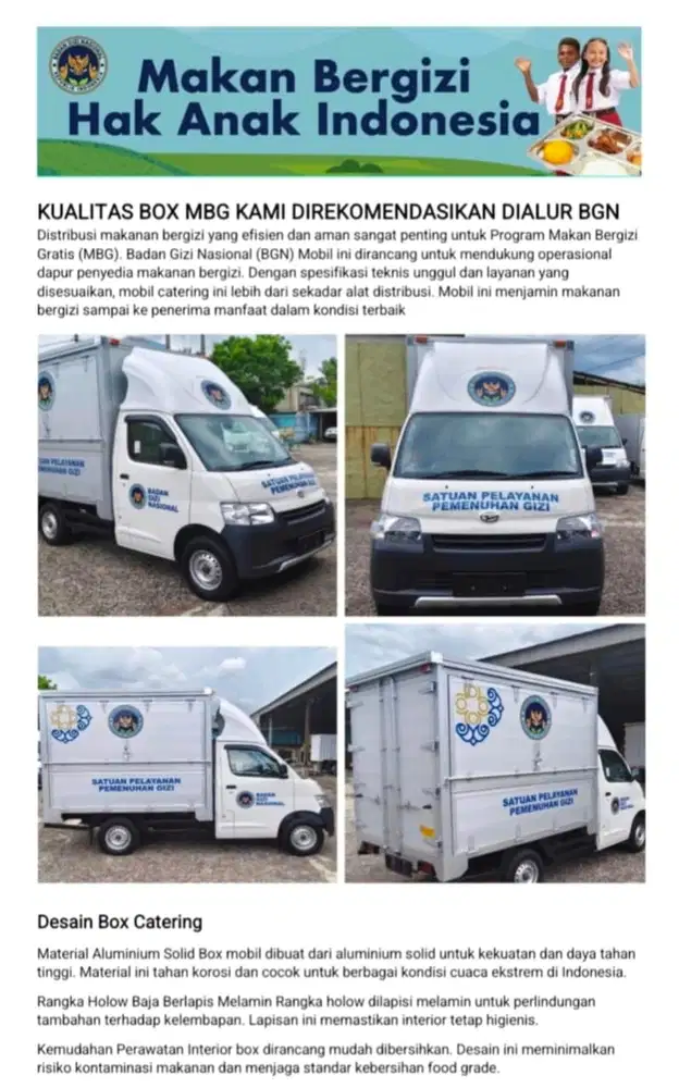 Gran max box MBG angkut foodtray