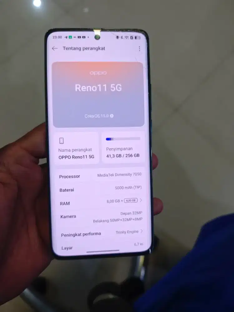 Oppo Reno 11 8+8/256 5G resmi touch retak dikit masih bgus bs TT