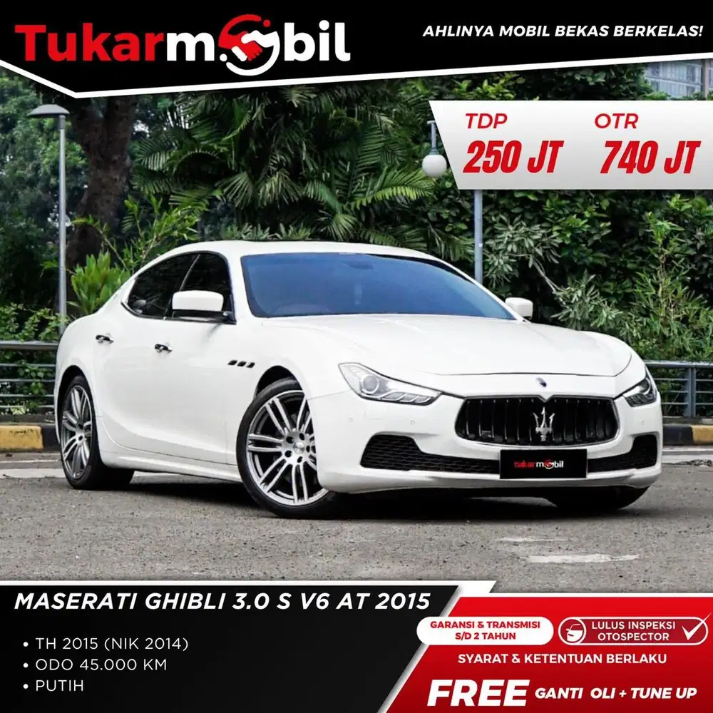 [BERGARANSI] MASERATI GHIBLI 3.0 S V6 MATIC TAHUN 2015/2014 PUTIH