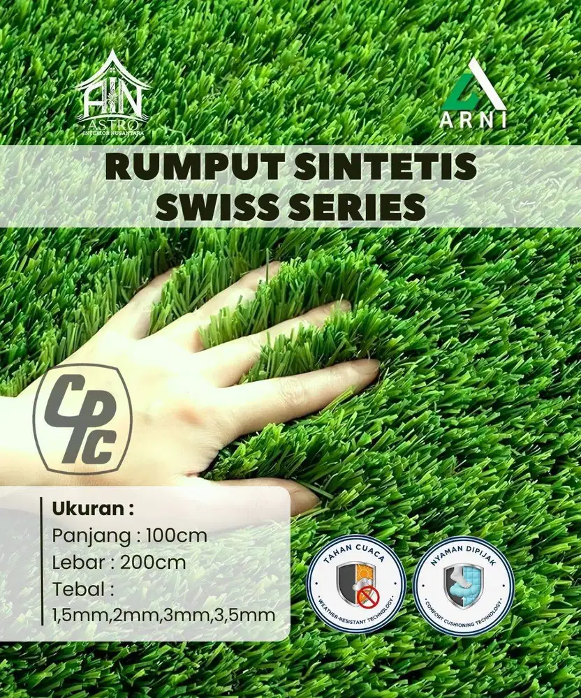 [CC] Rumput Sintetis Swiss Premium 1,5cm 2cm 3cm & 3,5cm Tahan Cuaca