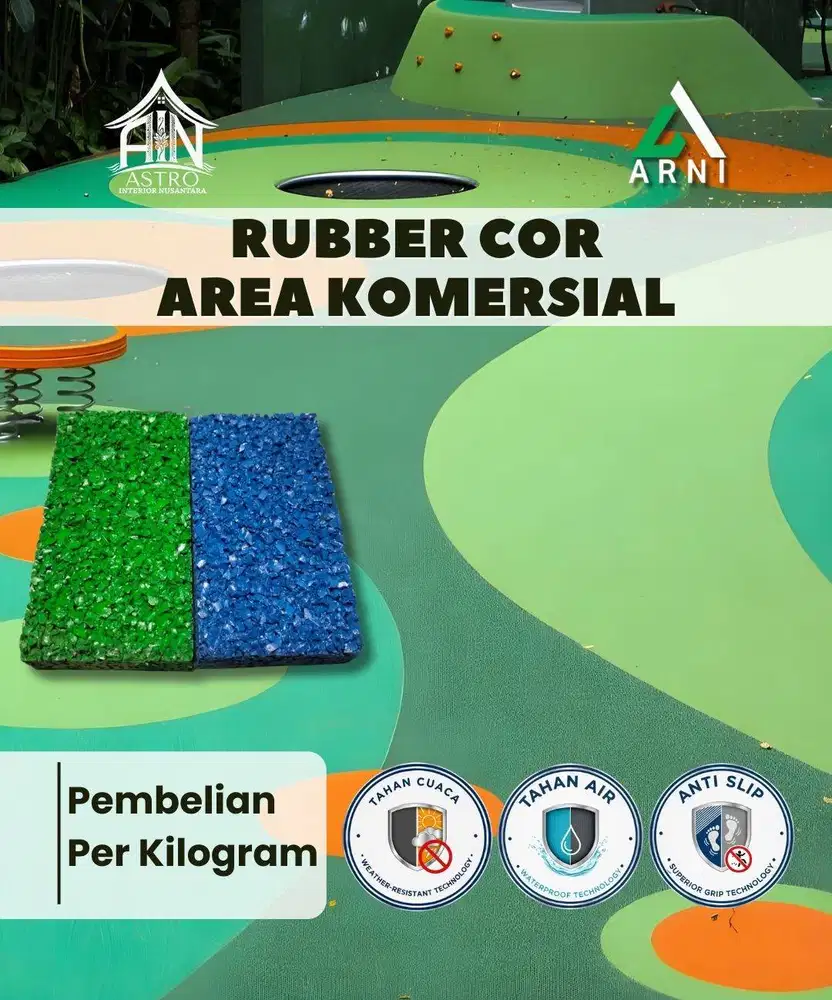 [AN] Rubber Cor Berbagai Warna Perkilo untuk Playground, Jogging Track