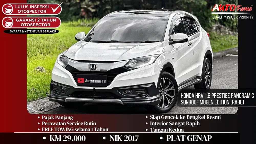 Honda HRV 1.8 Prestige Panoramic Sunroof Mugen Edition NIK 2017