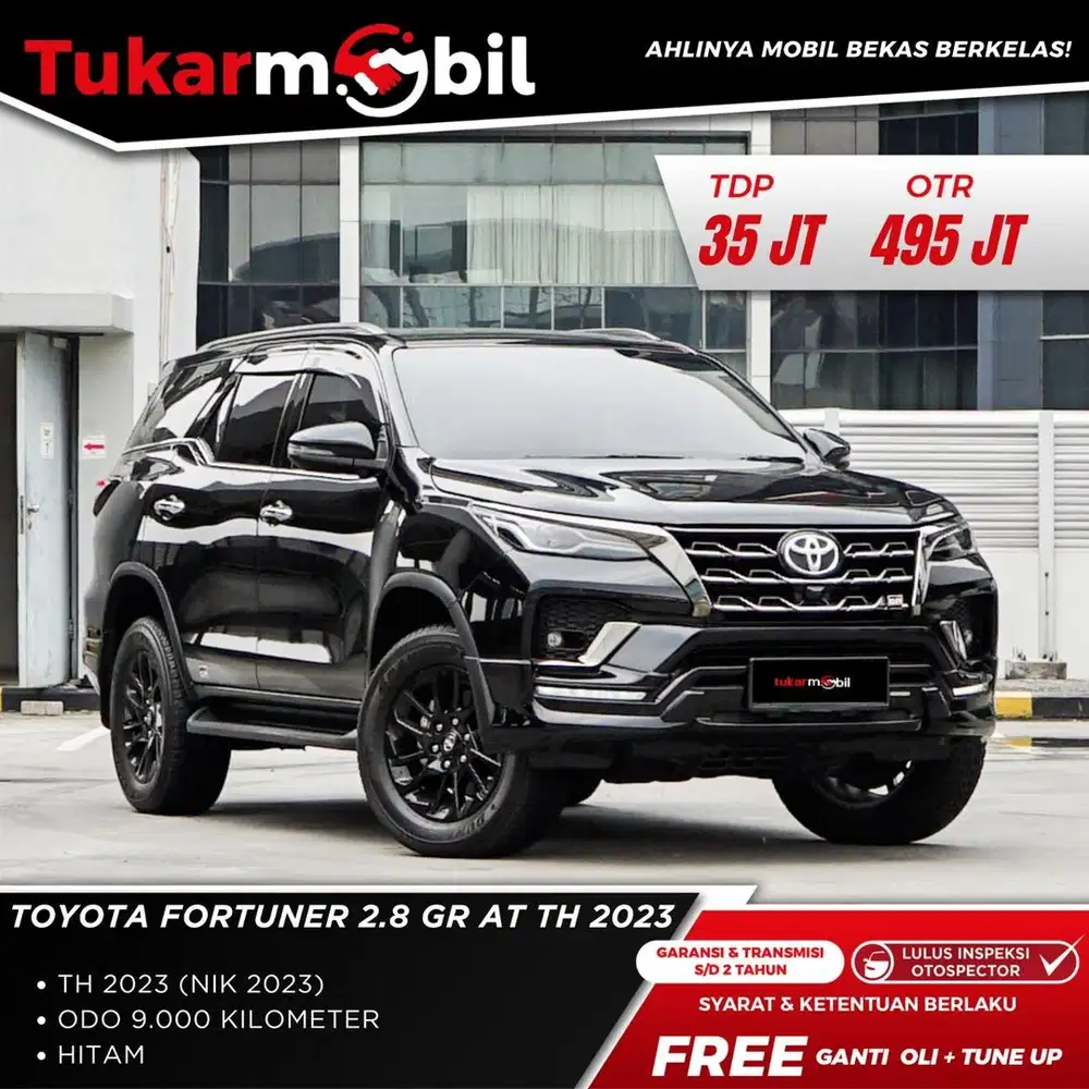 [LOW KM] TOYOTA FORTUNER 2.8 GR MATIC TAHUN 2023 HITAM PERORANGAN