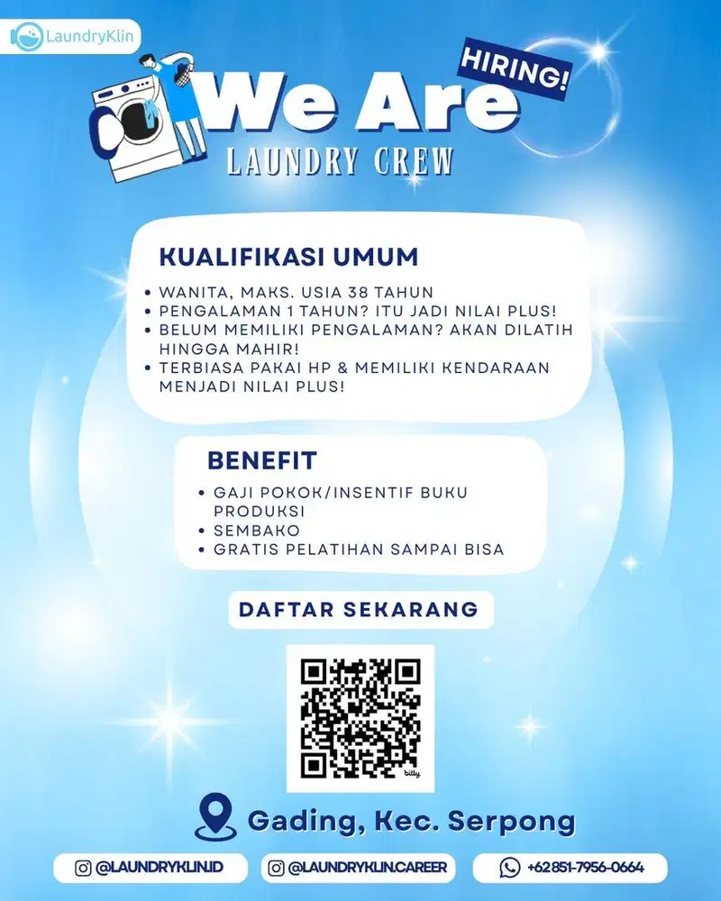 LOWONGAN CREW LAUNDRY GADING SERPONG