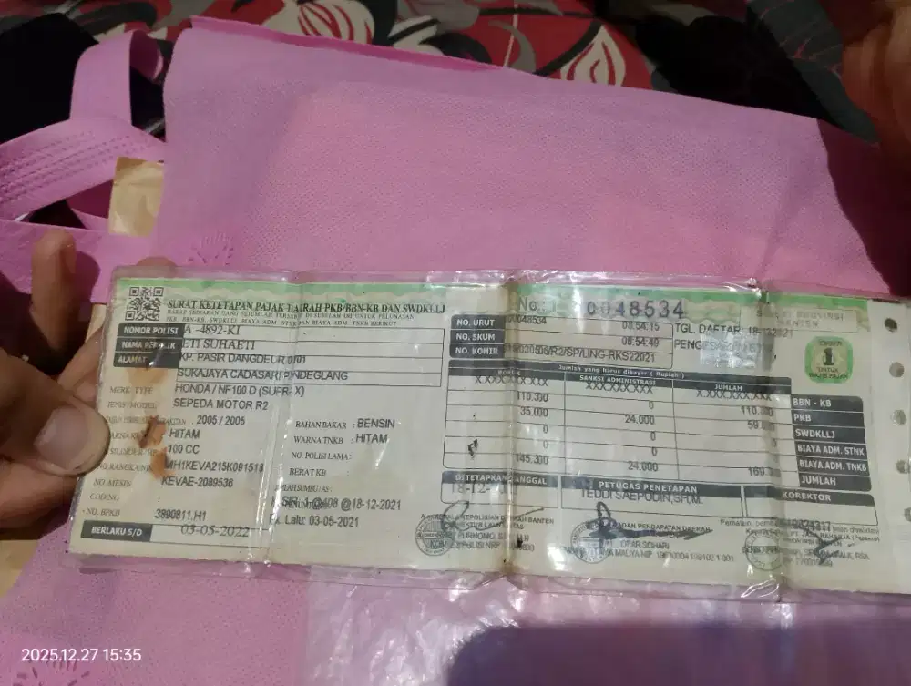 Supra x 2005 komplit