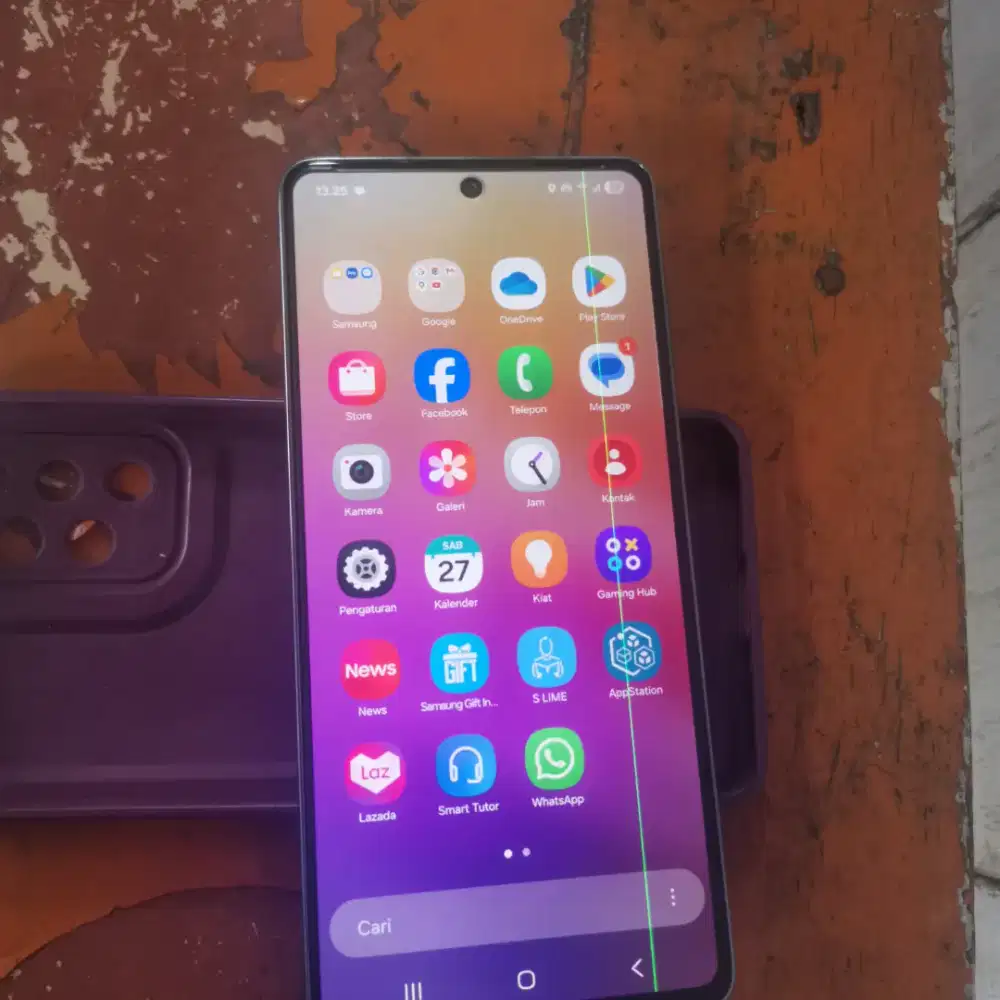 Samsung A73 5G 256 gb minus garis disamping seperti dilayar
