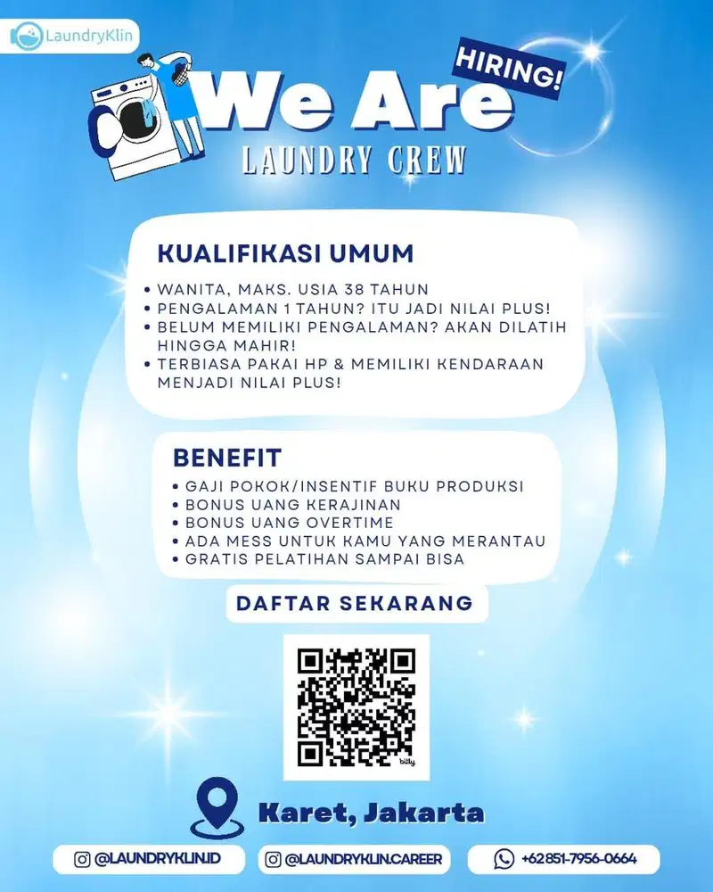 LOWONGAN CREW LAUNDRY KARET