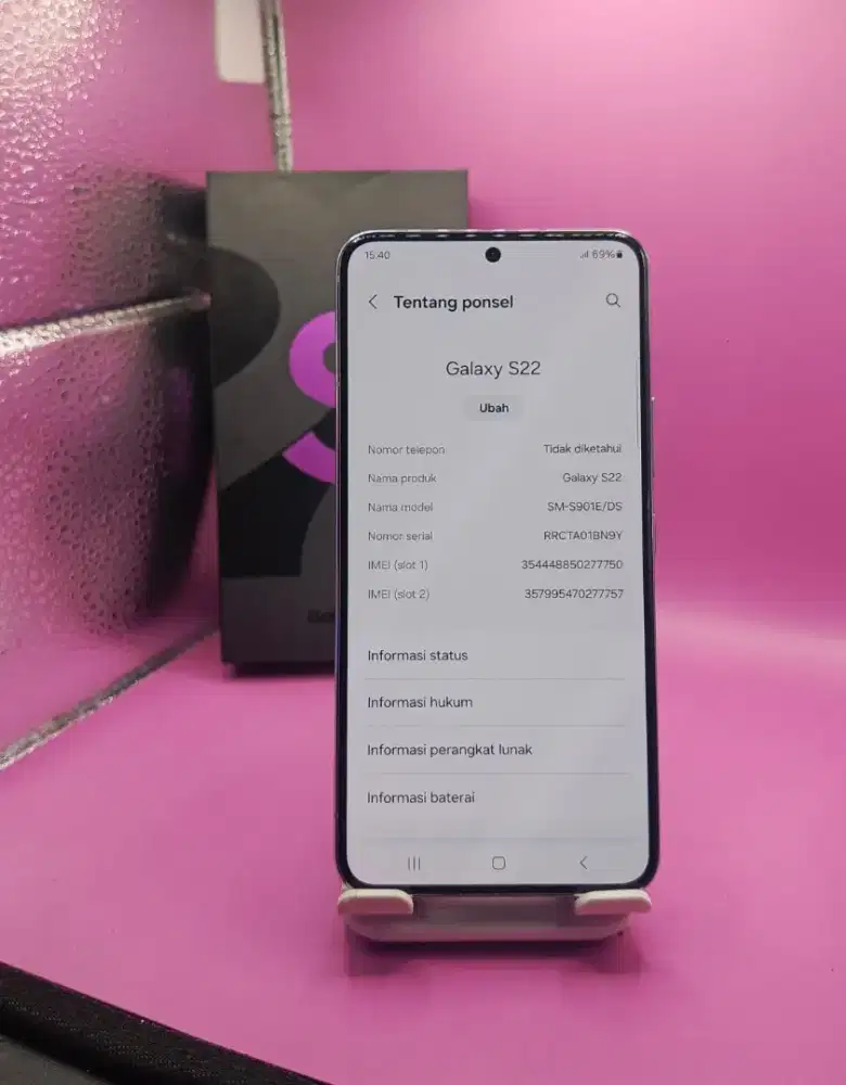 SAMSUNG S22 REGULER 5G RAM 8/256GB ORIGINAL SEIN MULUS NORMAL FULLSHET