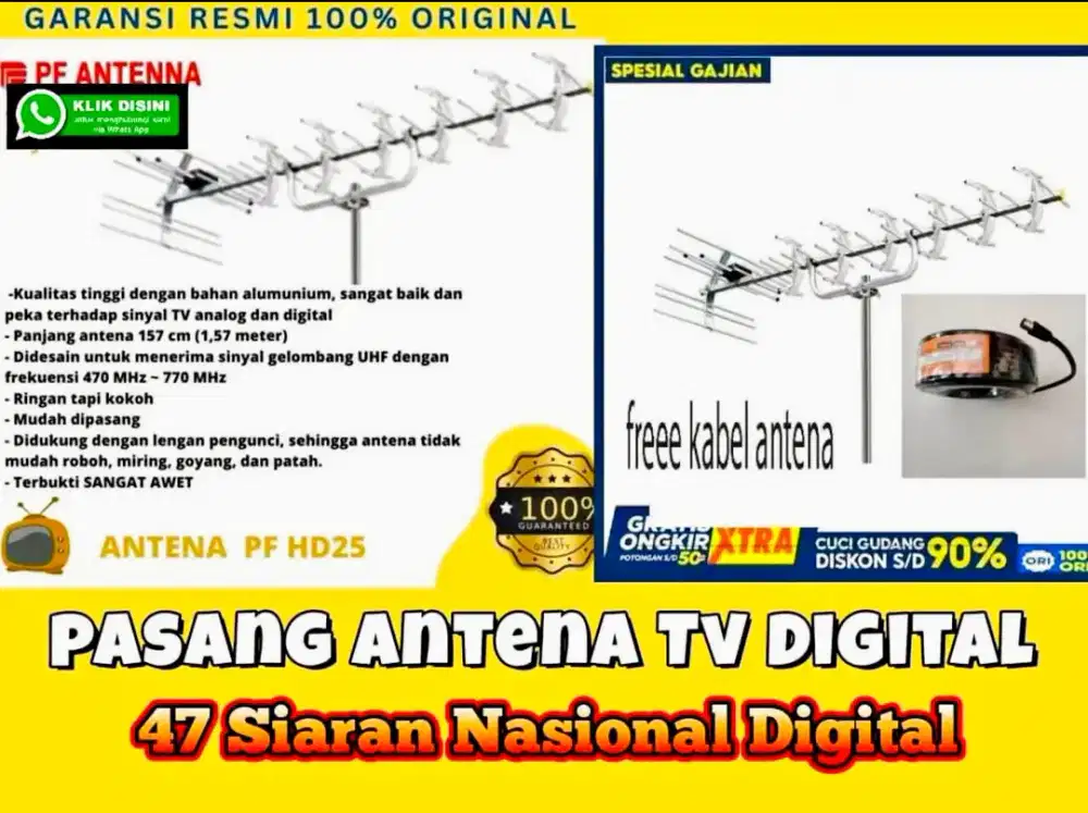 Instalasi Pemasangan Sinyal Antena TV Siaran Digital