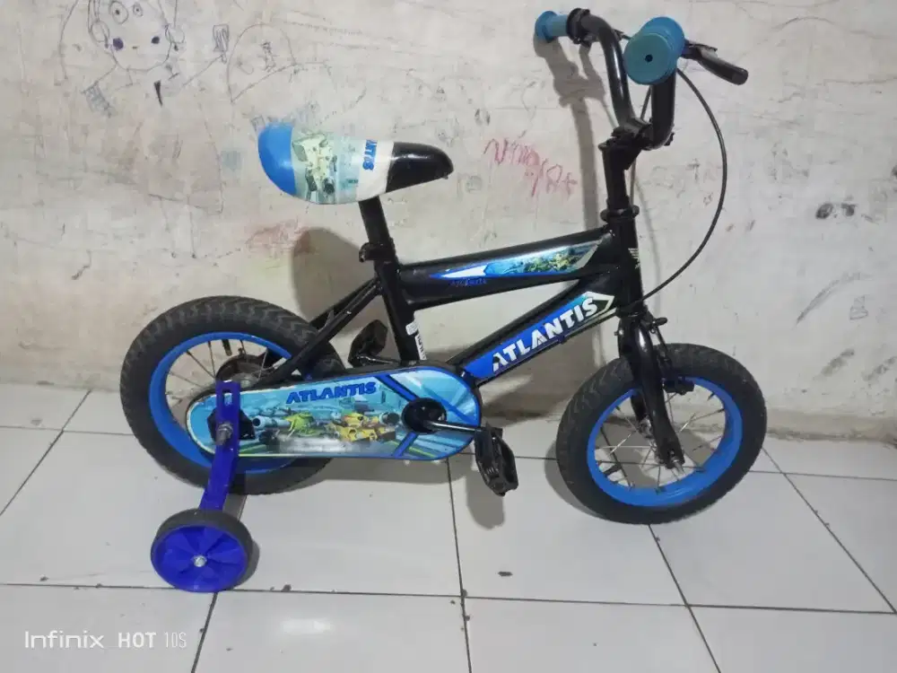 Sepeda anak cowok ukuran 12 PLUS RODA BANTU KOKOH SIAP PAKAI