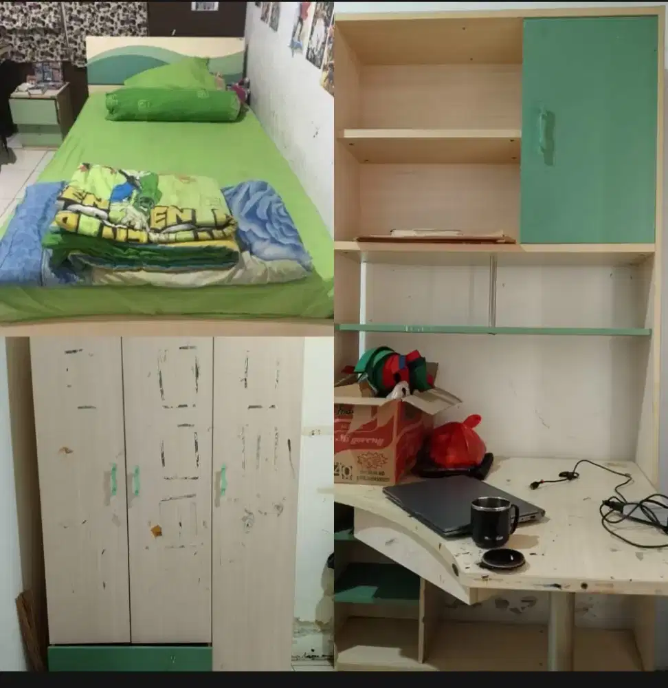 Dijual cepat dan murah 1 set furniture kamar anak merek informa