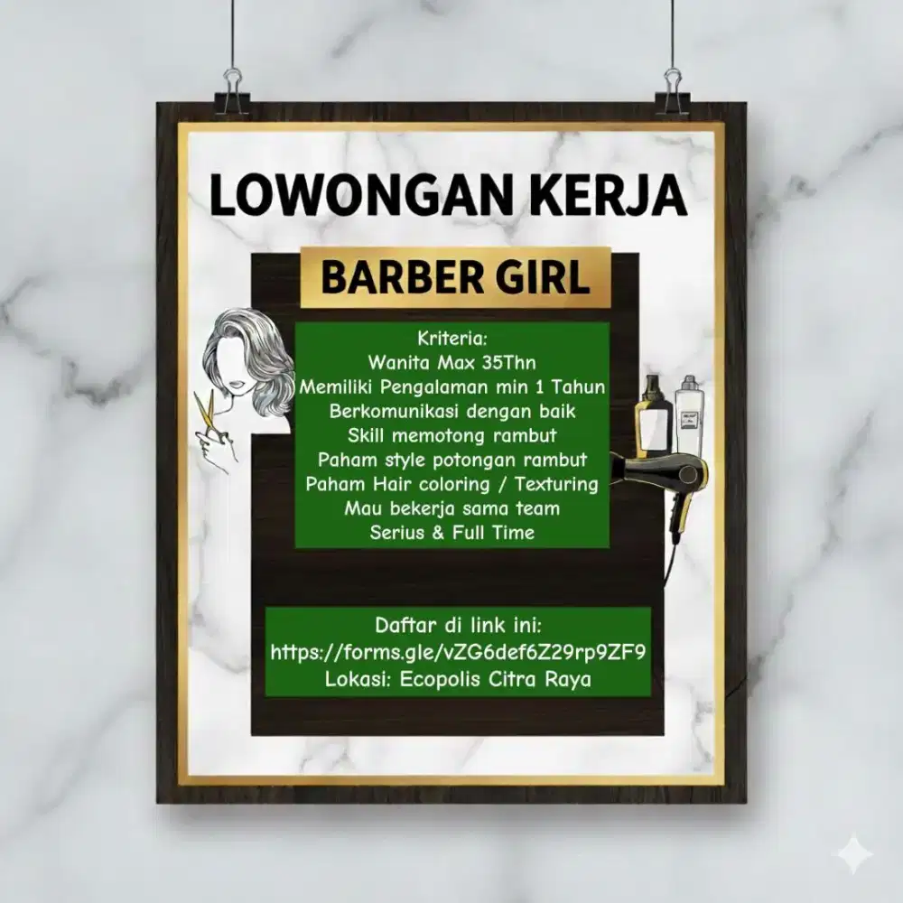 LOKER BARBERGIRL BARBERLADY KAPSTER