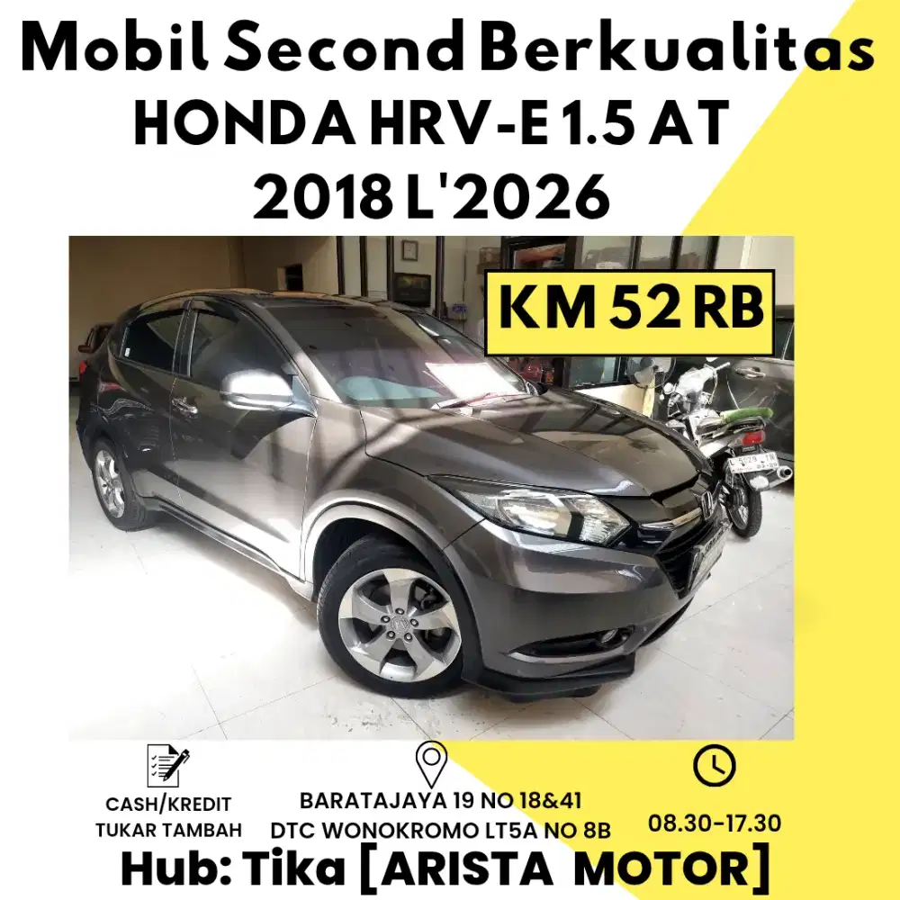 Honda HR-V 1.5 E AT 2018 Km 52Rb Okt'2026 L