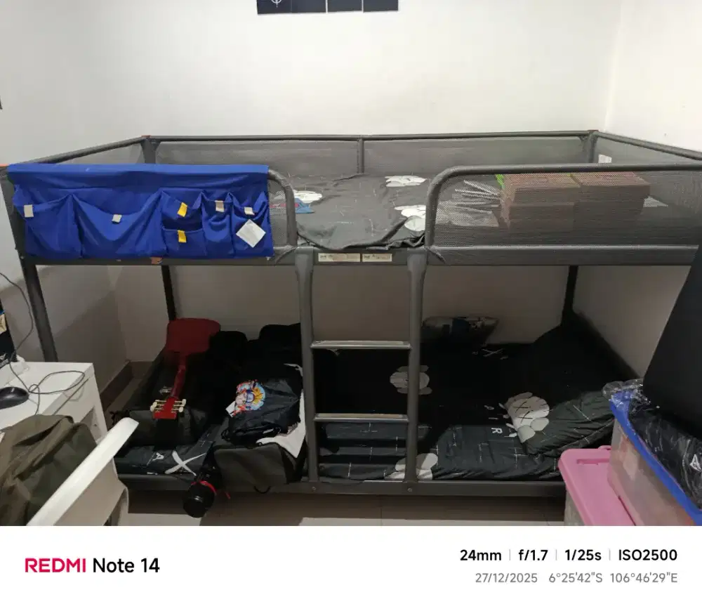 Rangka Tempat Tidur Tingkat Abu-abu 90 x 200 IKEA Tuffing