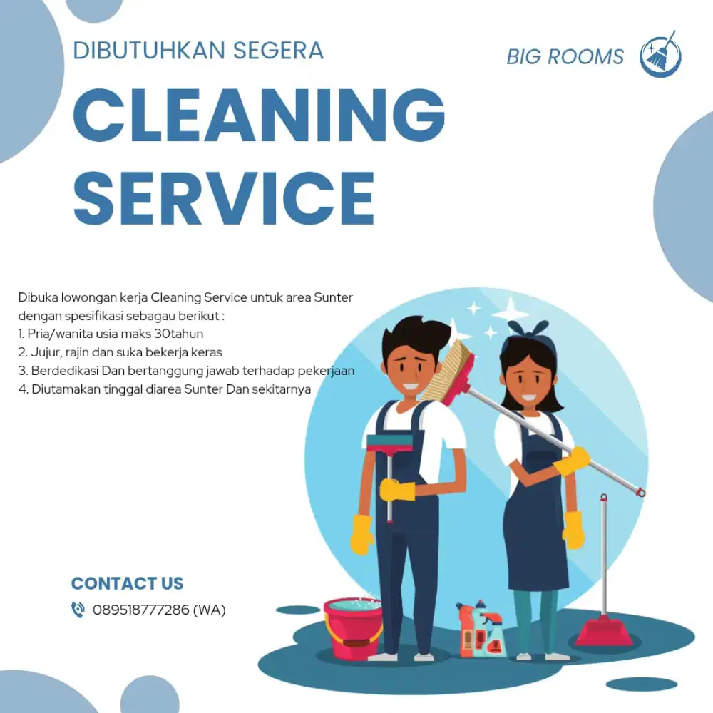DIBUTUHKAN KARYAWAN CLEANING SERVICE