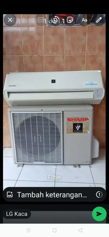 Jual ac sharp 1/2pk  lowwat ..320watt kondisi 95% ori semua