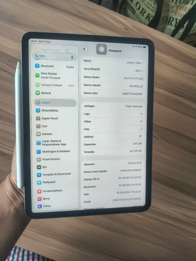 iPad Pro 11 2018 256 Cell + Pencil