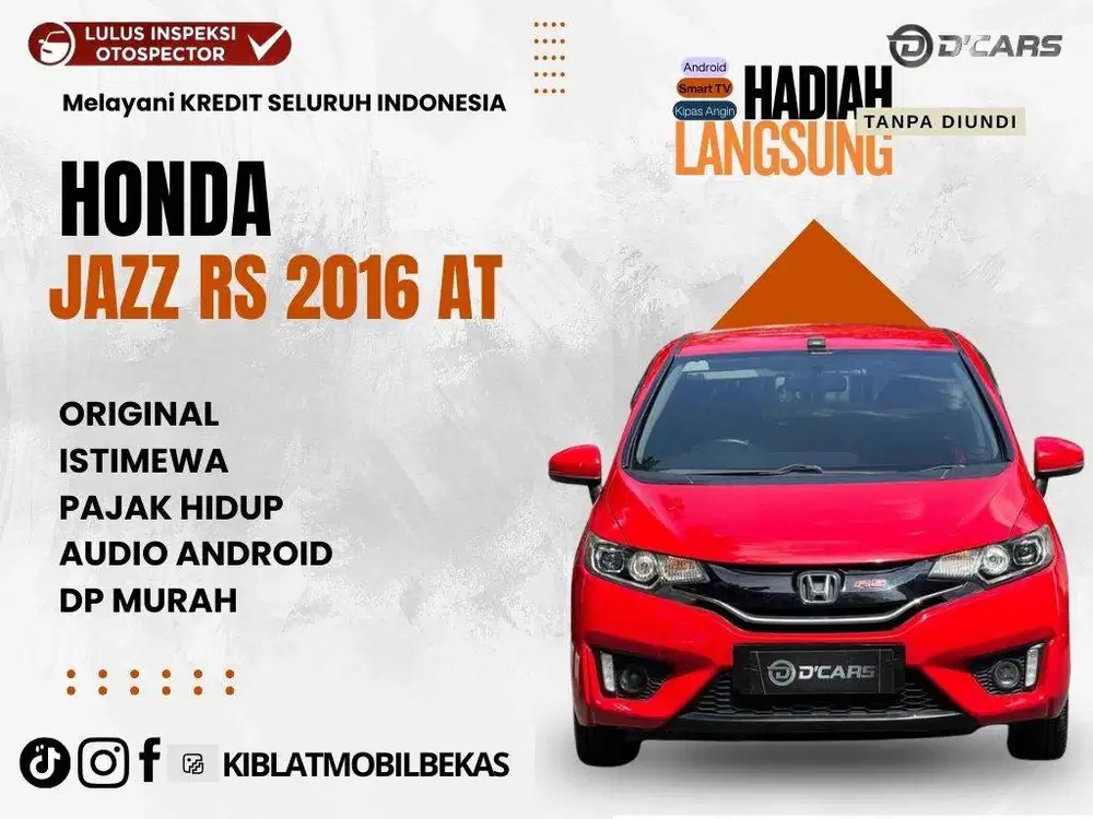HONDA JAZZ RS 2016 MATIC  LOW KM DP MURAH