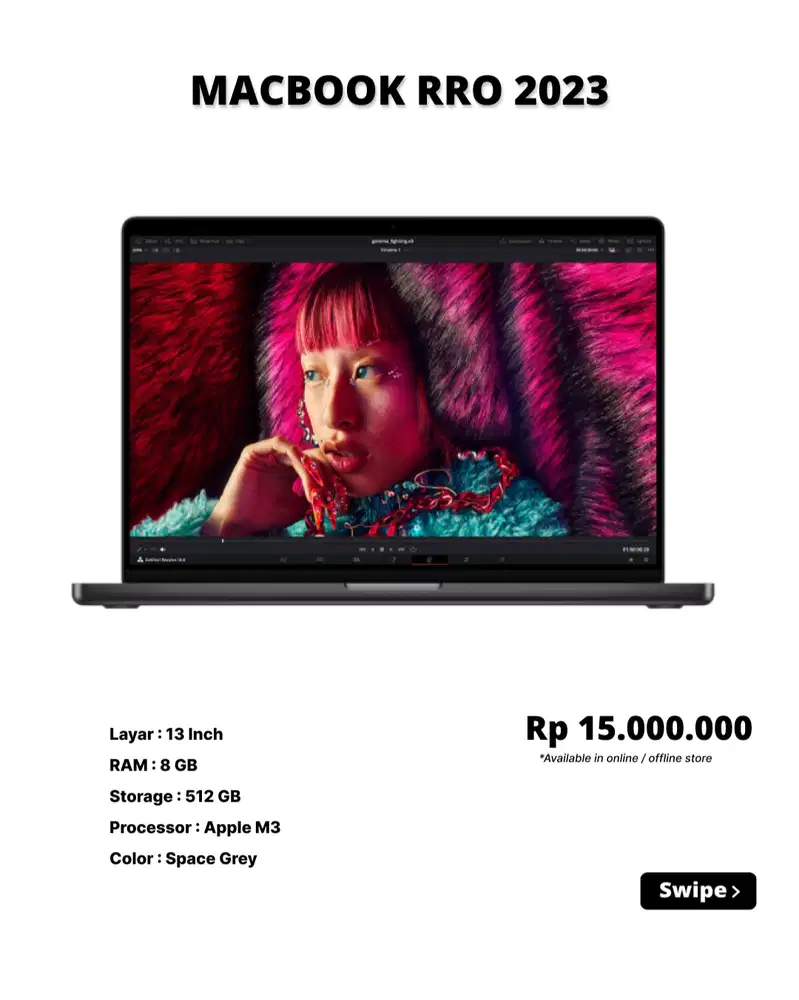 BNOB Macbook Pro M3 8/512 GB Garansi ON