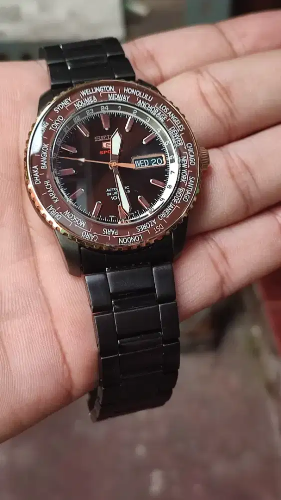Jam tangan Seiko 5 worldtime special edition 130 th anniversary