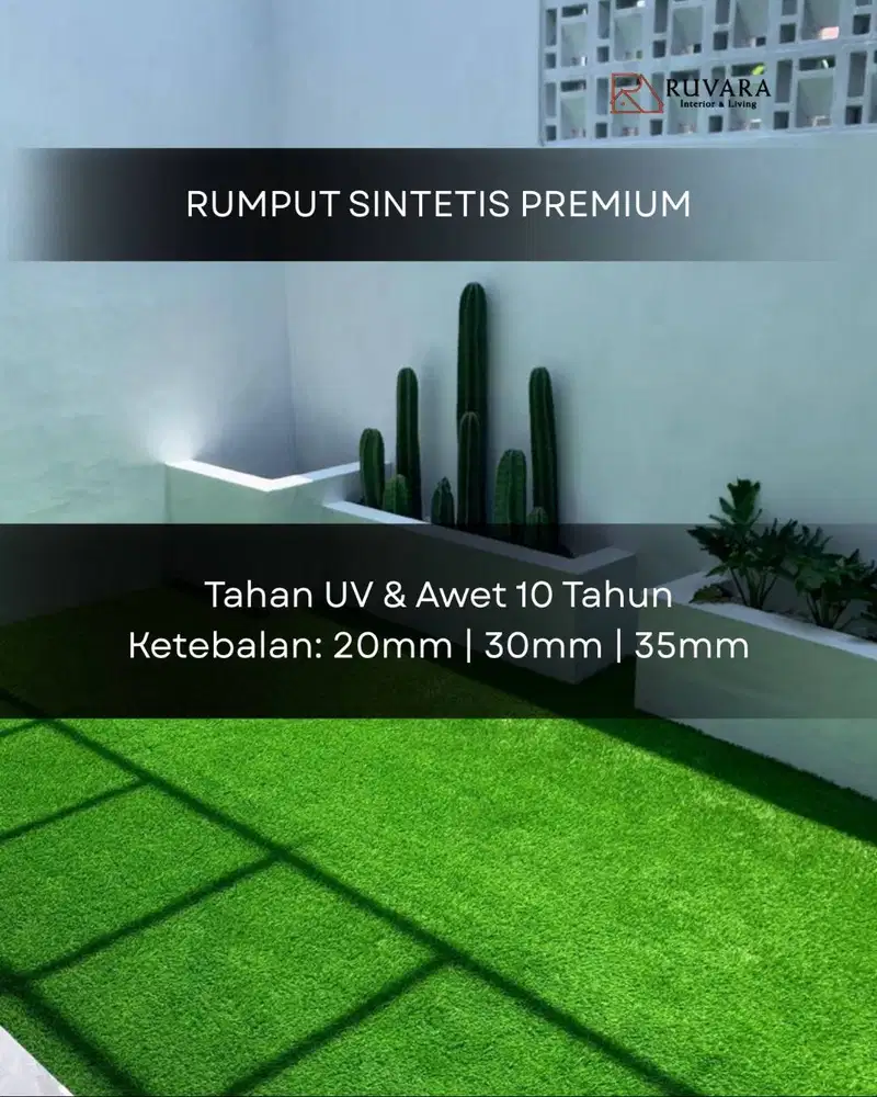 LAIV | Rumput Sintetis Premium Roll 2m x 25m (50m2) - Tebal 20mm / 30m
