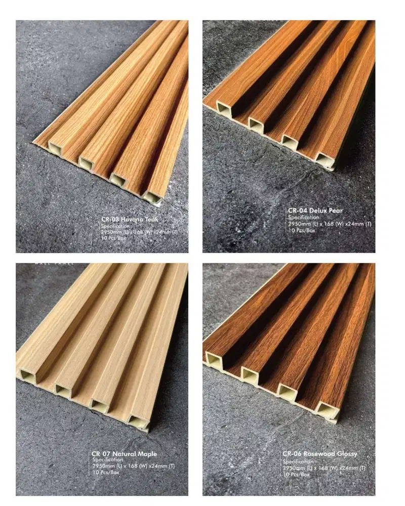 wpc wall panel champion motif kayu | kisi kisi panel panjang 2,95 m