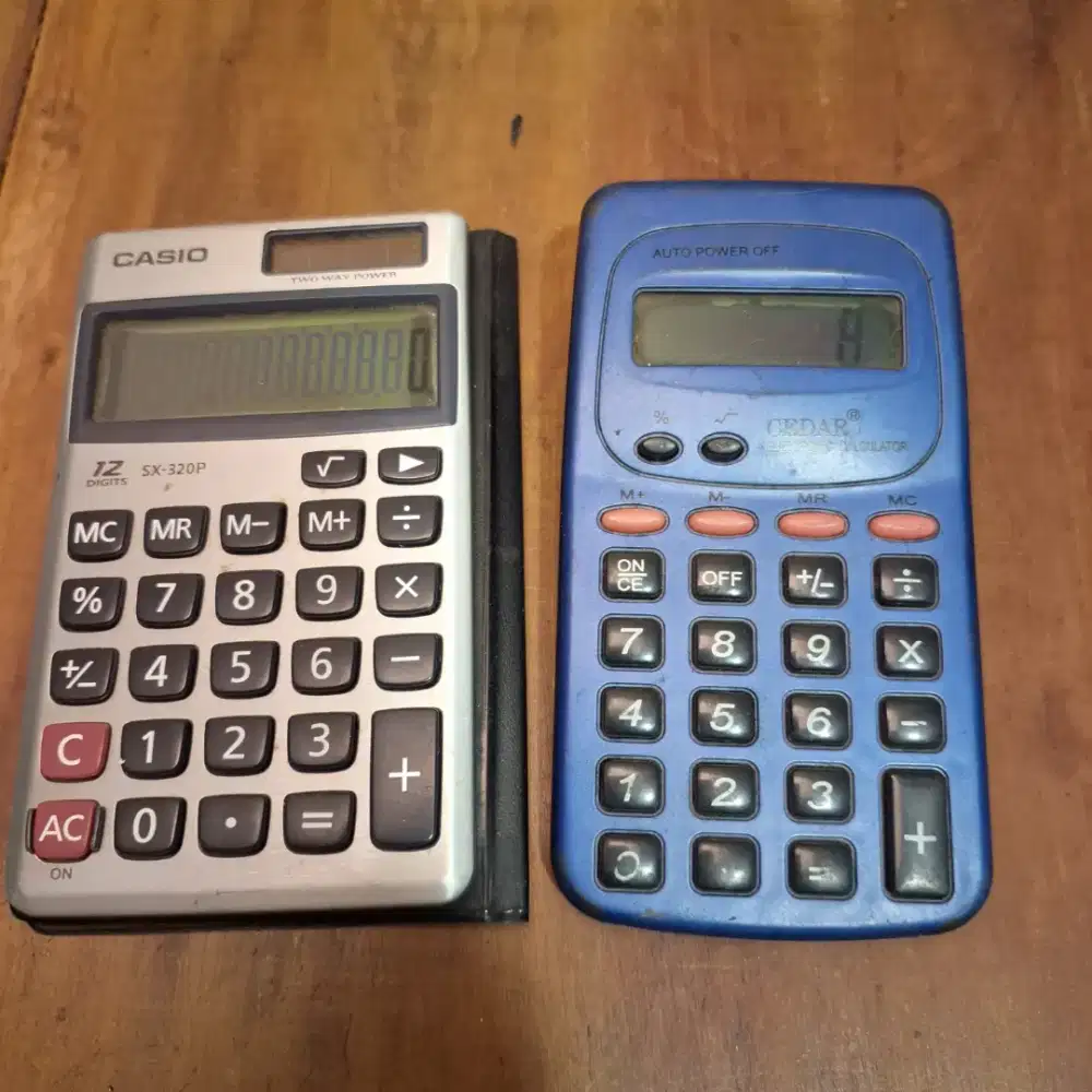Kalkulator Calculator Merk Casio SX 320 P & Cedar Alat Bantu Hitung