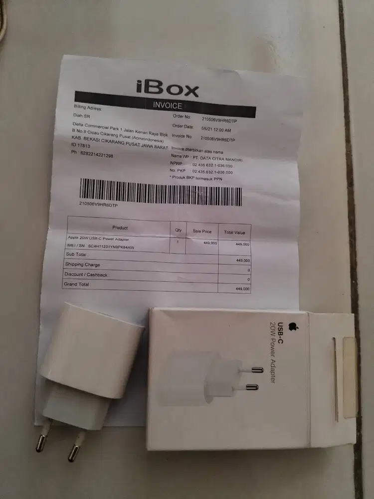 Kepala Charger Original Ibox Iphone