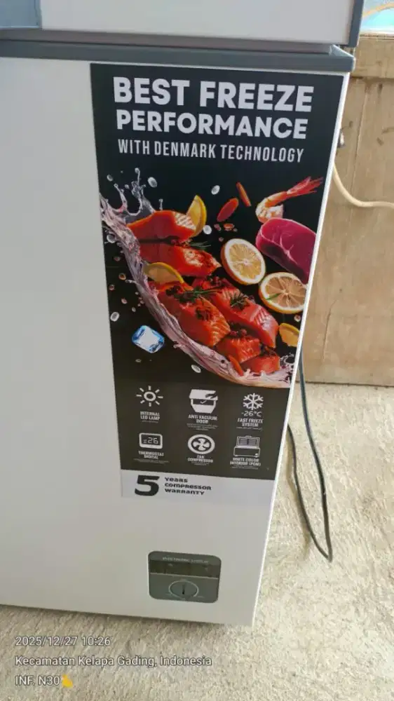 Chest FREZER 200L , merek GEA