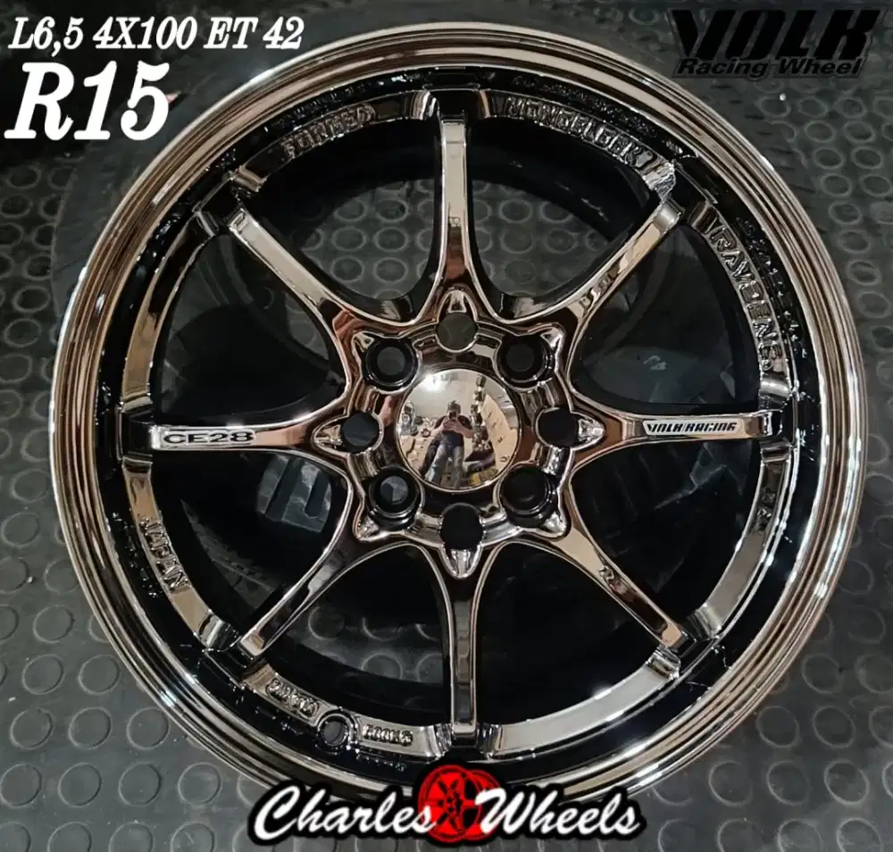 VELG CE28 BLACKCHROME R15 MURAH