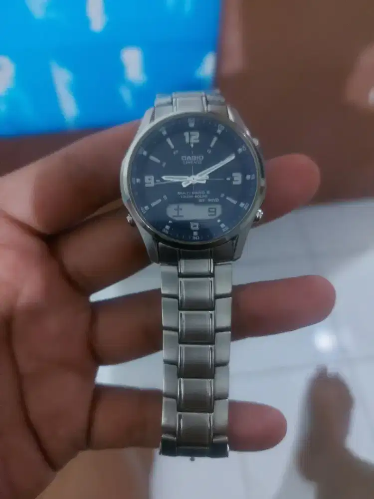 Casion watch lineage radio wav solar LCW M100TSE-1AJV men's silver