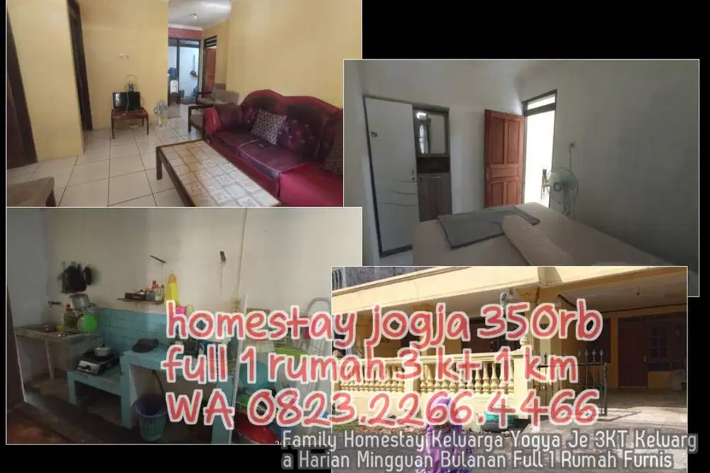 Family Homestay Keluarga Yogya Je 3KT Keluarga Harian Mingguan Bulanan