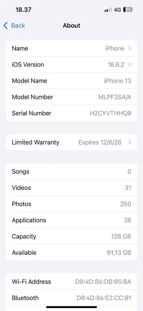 IPHONE 13 128GB Ibox mulus 100%