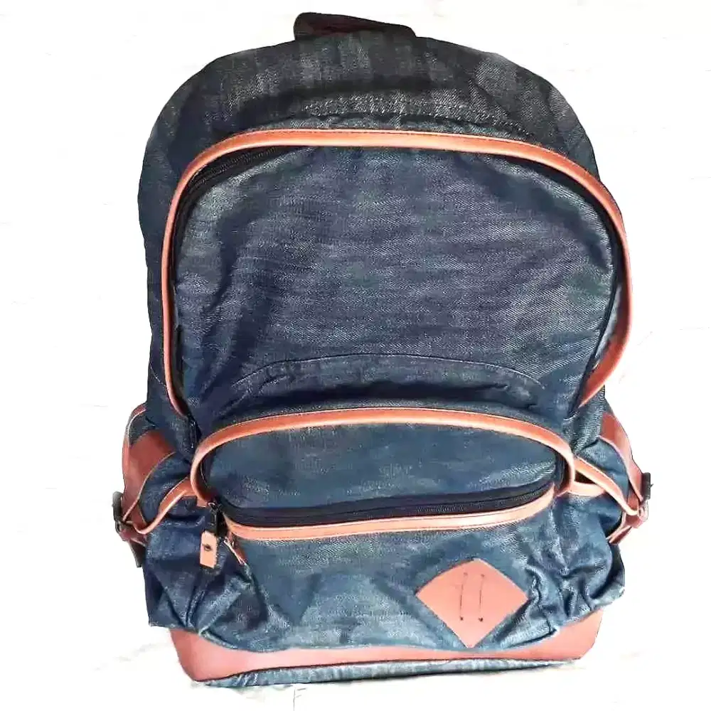 Tas Ransel Laptop Denim Casual