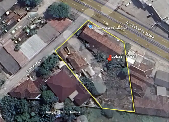 Dijual Tanah SHM di bypass Soekarno hatta, Kota Sepang, Bandar Lampung