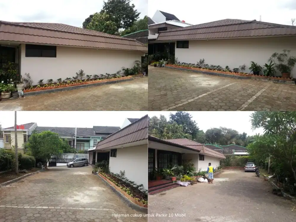 rumah besar + parkir luas Garasi dan parkiran 10 mobil 2 lantai rumah besar parkiran besar