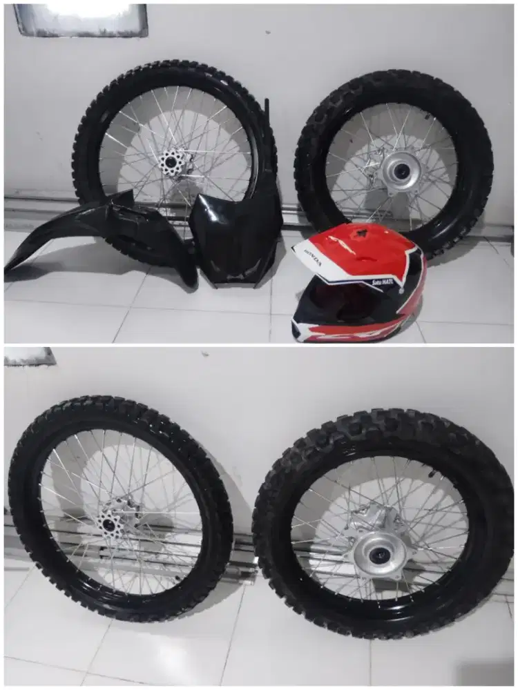 Velg CRF 150+spakbor depan + papan nomer