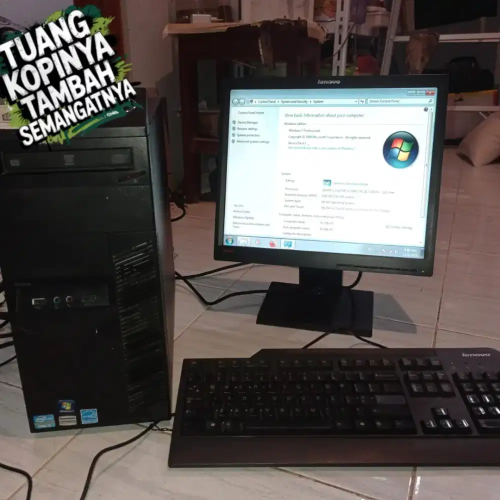 PC Komputer THINKCENTRE LENOVO I5 plus MONITOR LENOVO ORIGINAL GARANSI