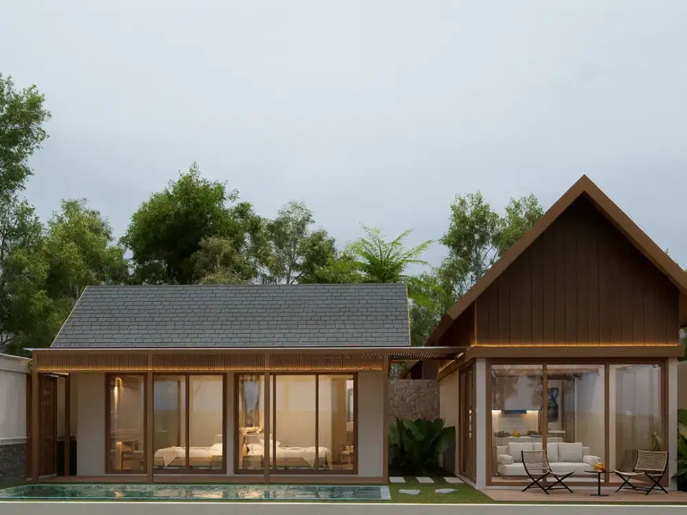 Dijual  Villa eksklusif Sleman Jogja, desain premium, private pool, dengan suasana tenang dekat area villa