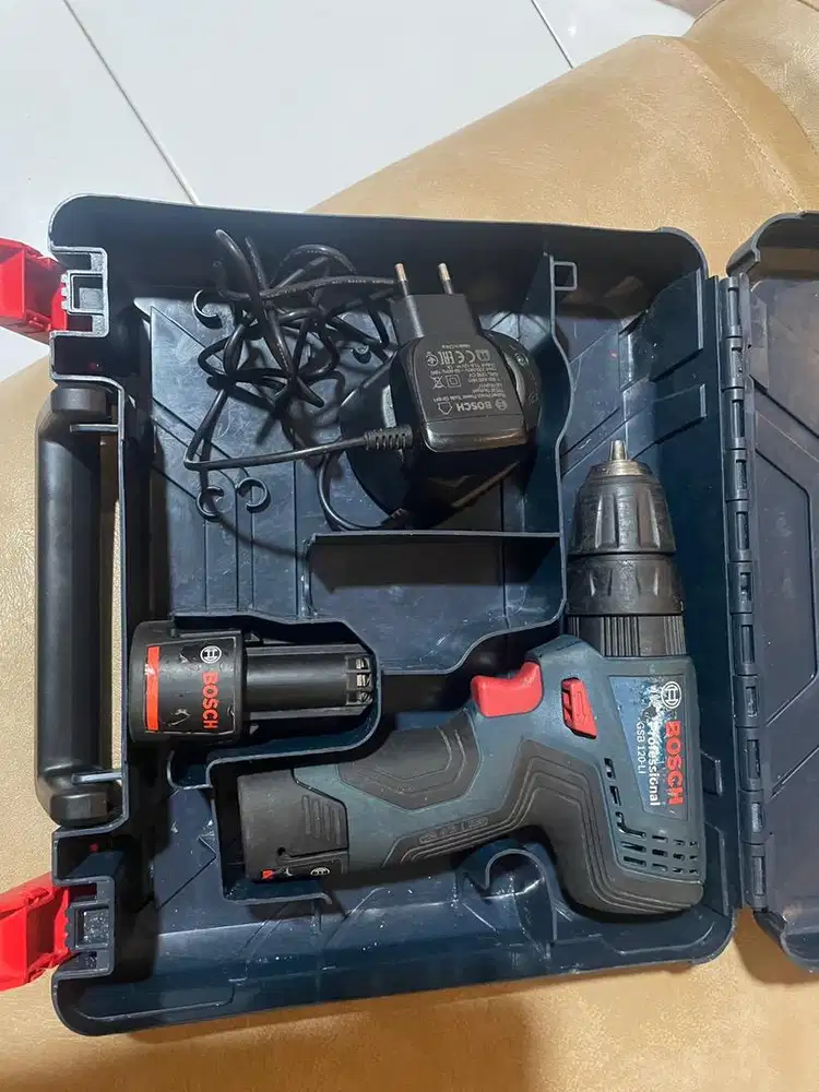 Bor Bosch GSB120i,original,Normal,bertenaga 2 baterai,Lengkap Charger