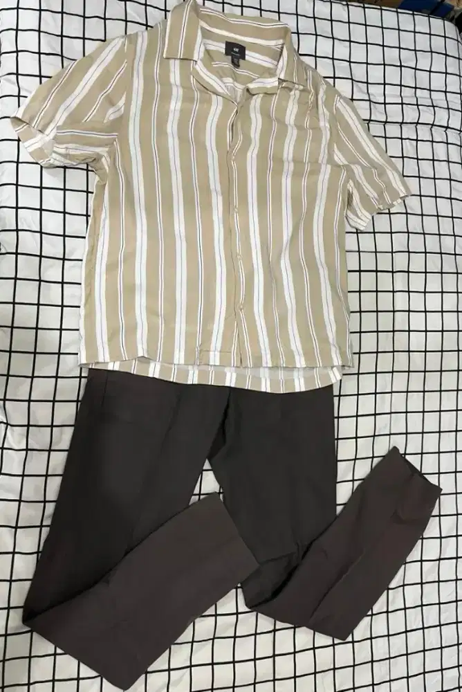 Jual Pakaian Baju Kemeja H&M size M dan Celana Panjang Invio Size 31