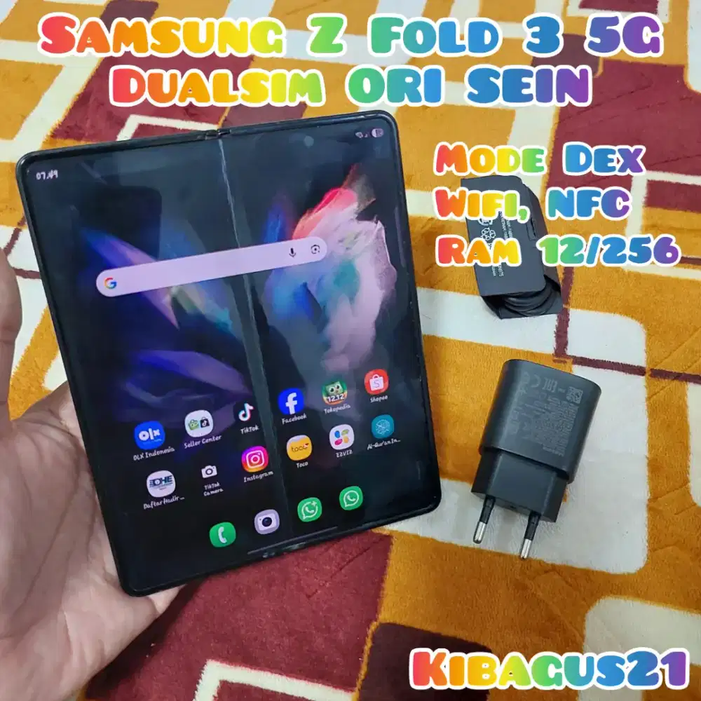 Samsung Z Fold 3 ORI SEIN Minusan murah RAM 12/256GB