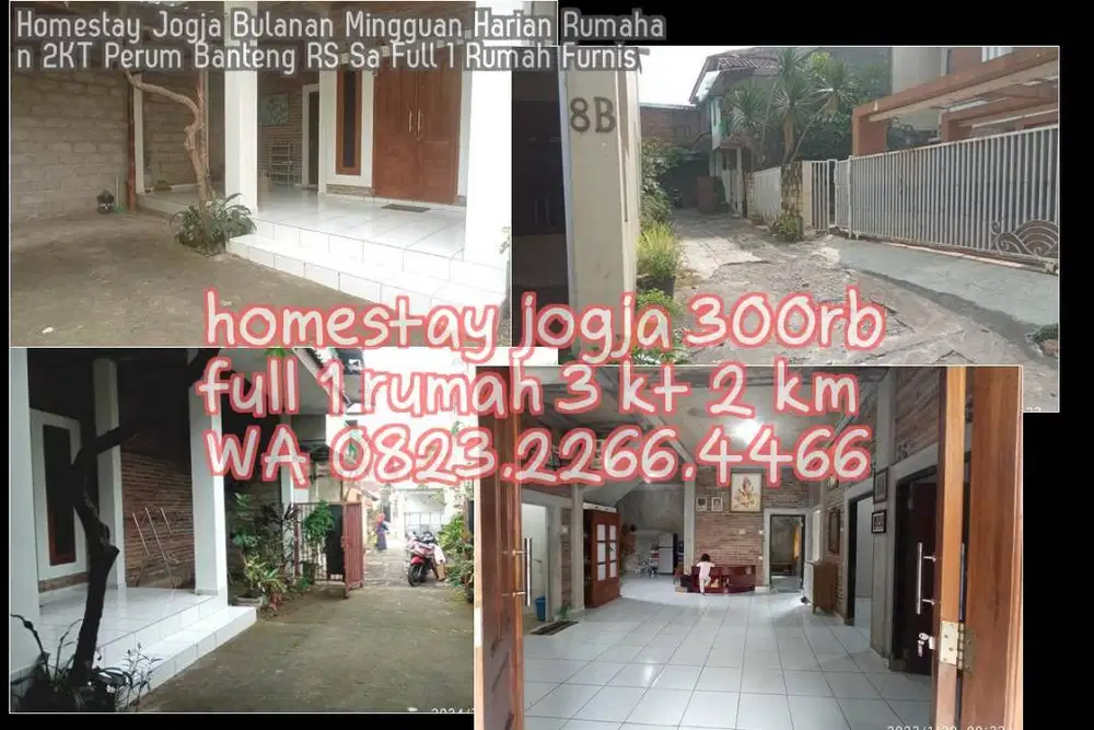 Homestay Jogja Bulanan Mingguan Harian Rumahan 2KT Perum Banteng RS Sa