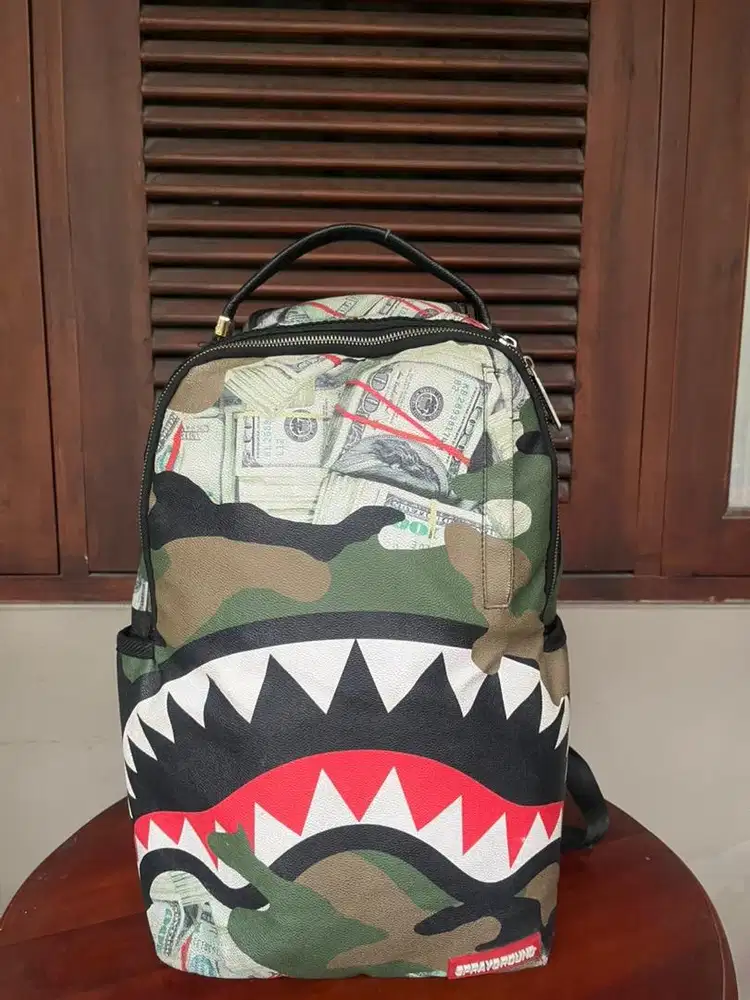Sprayground Sac A Dos Camo Money Shark Vert Kaki