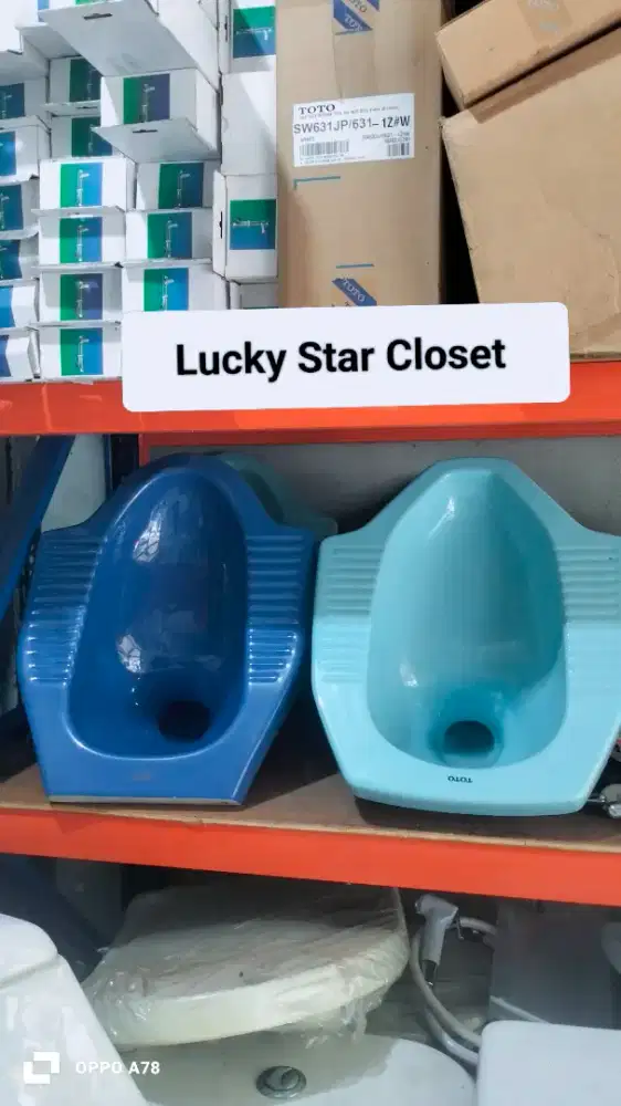 Kloset jongkok ready warna biru hijau pink