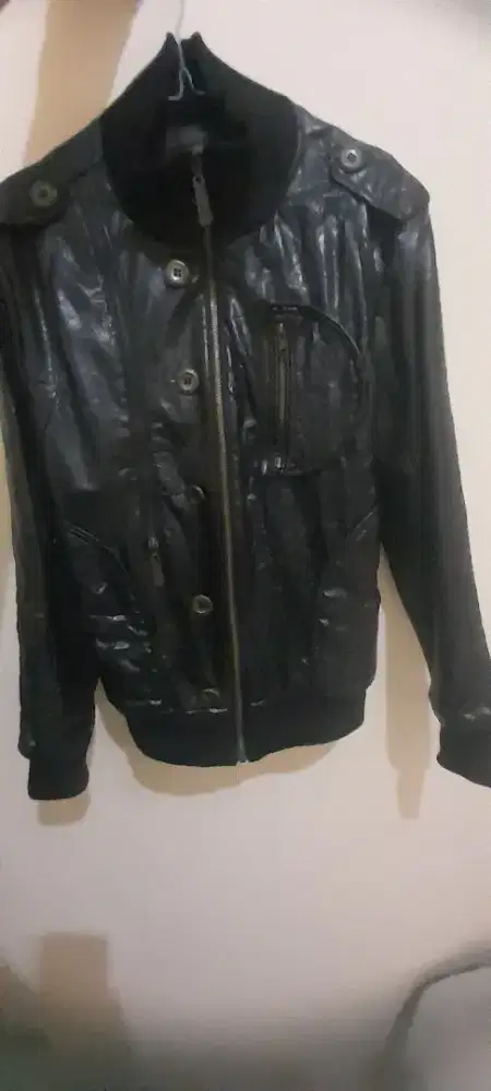 Jaket Pria/Wanita UNISEX Sky-11–Kulit Sintetis / Bomber Leather Jacket