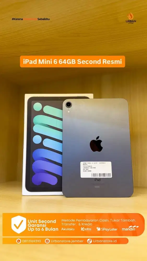 iPad Mini 6 64GB SECOND RESMI